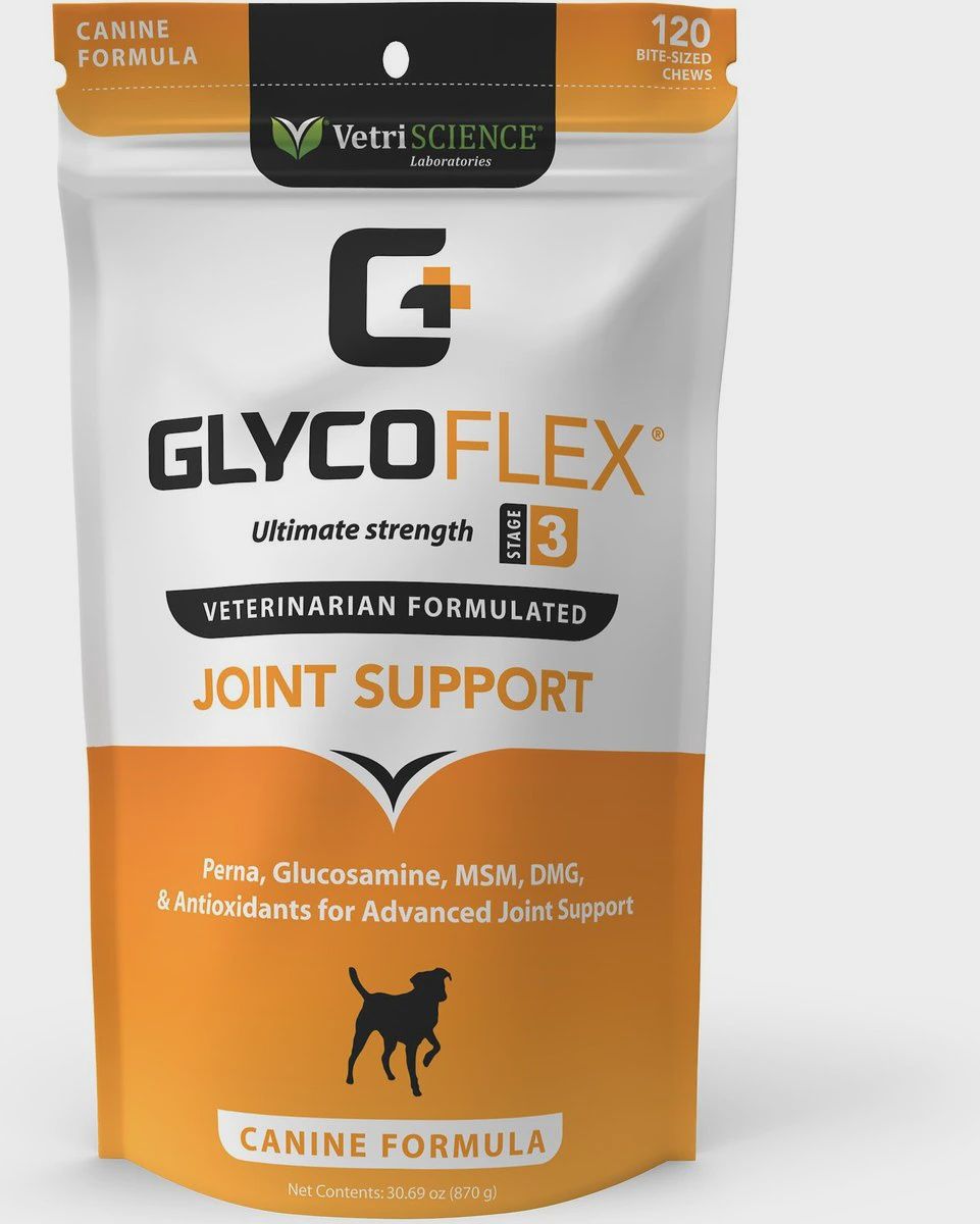 VetriScience Glycoflex Stage 3 Ultimate Strength Canine Joint Supplement 120 Soft Chews