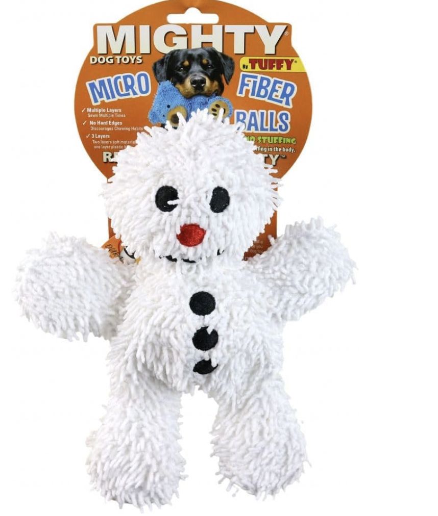 Tuffy Mighty Microfiber Ball Snowman Dog Toy