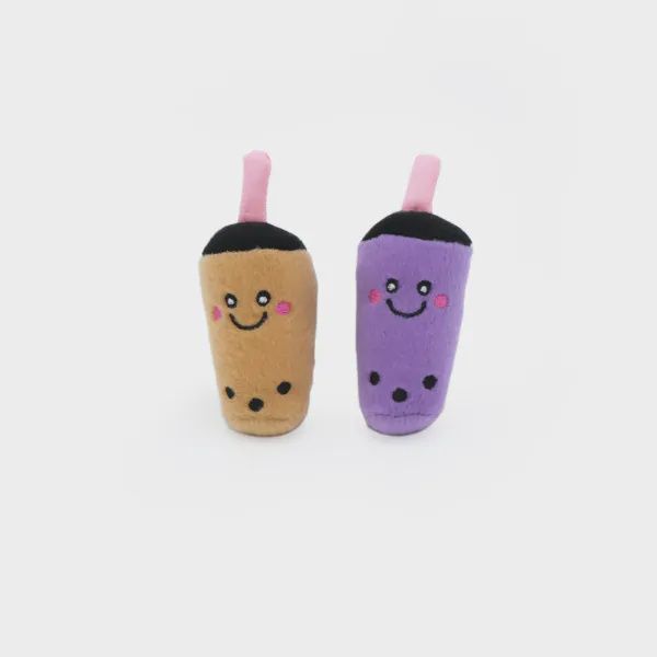 ZippyClaws Plush Boba Catnip Cat Toys 2 Pack