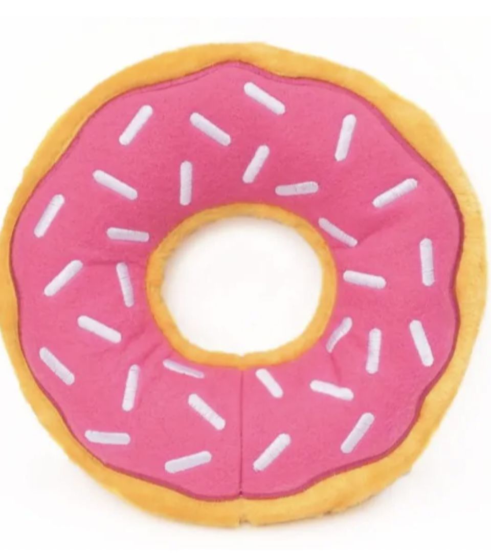 ZippyPaws Jumbo Donutz Strawberry Dog Toy