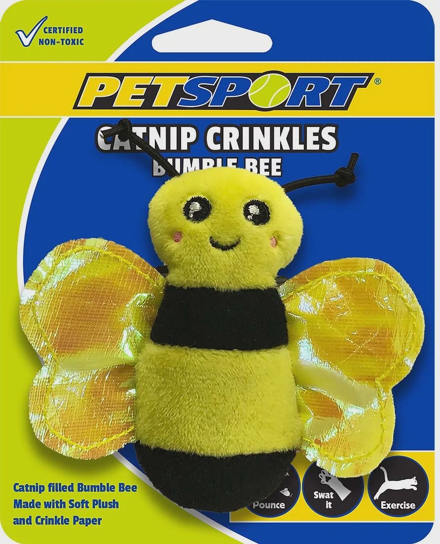 Petsport Catnip Crinkles Bumble Bee Cat Toy