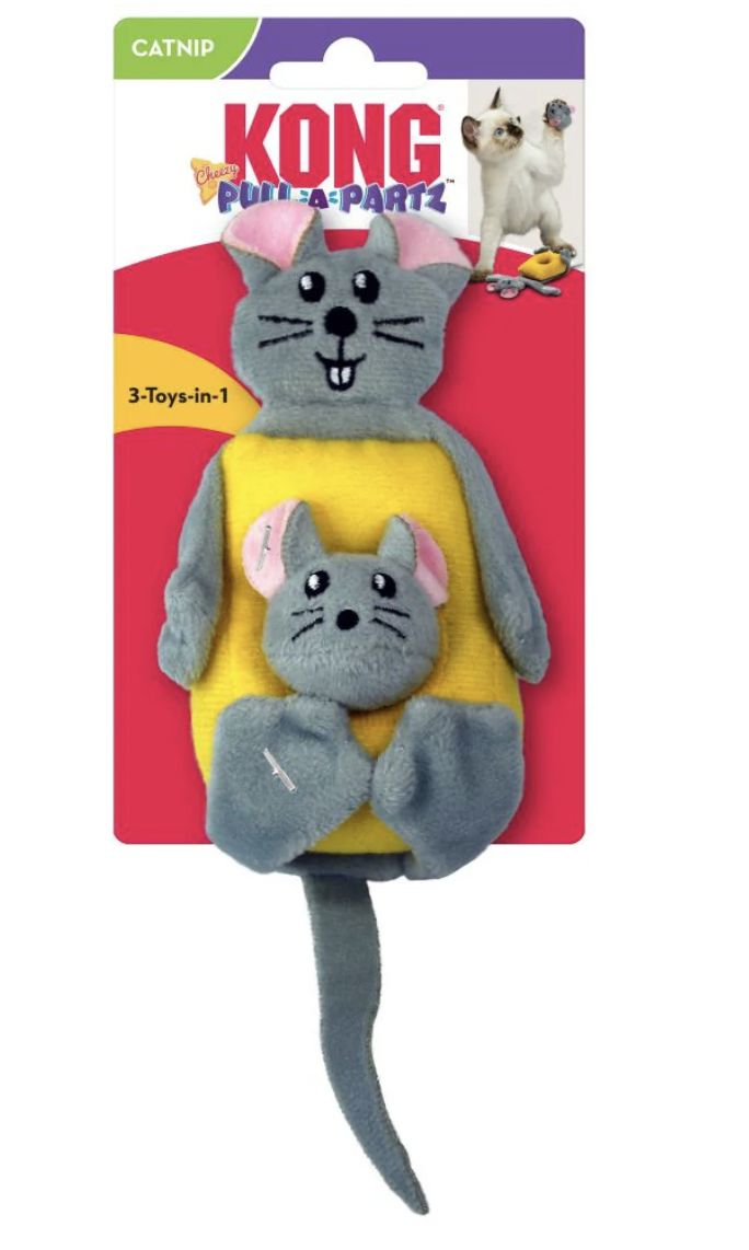 KONG Pull-A-Partz Cheezy Mouse Cat Toy