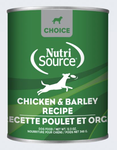 NutriSource Choice Chicken &amp; Barley Recipe Canned Dog Food 12.3oz