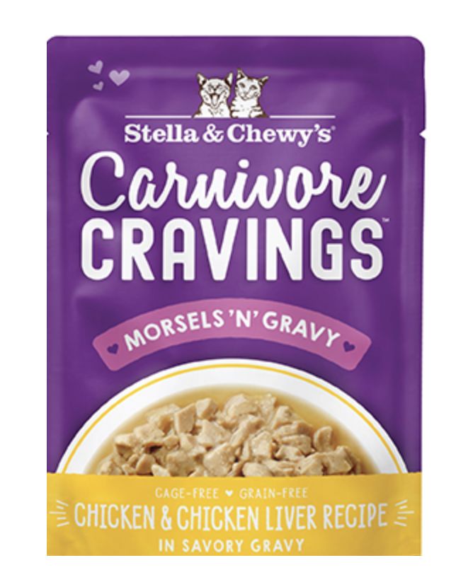 Stella &amp; Chewy&#39;s Carnivore Cravings Chicken &amp; Chicken Liver Recipe in Gravy Cat Food 2.8 oz