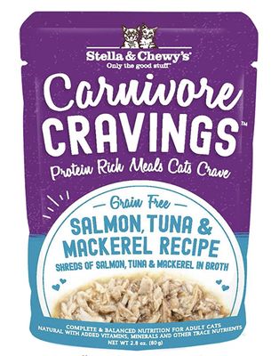 Stella &amp; Chewy&#39;s Carnivore Cravings Salmon, Tuna, &amp; Mackerel Recipe Cat Food 2.8oz