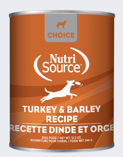 NutriSource Choice Turkey &amp; Barley Recipe Canned Dog Food 12.3oz