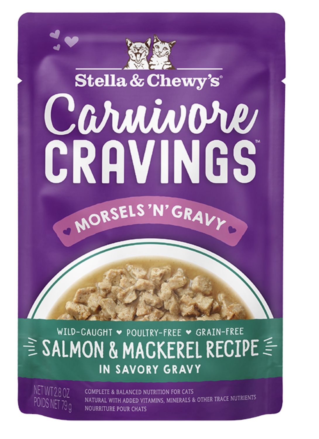 Stella &amp; Chewy&#39;s Carnivore Cravings  Salmon &amp; Mackerel Recipe in Gravy Cat Food 2.8 oz
