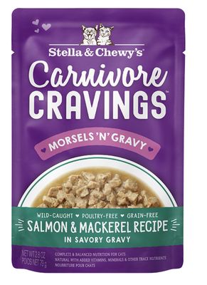 Stella &amp; Chewy&#39;s Carnivore Cravings  Salmon &amp; Mackerel Recipe in Gravy Cat Food 2.8 oz