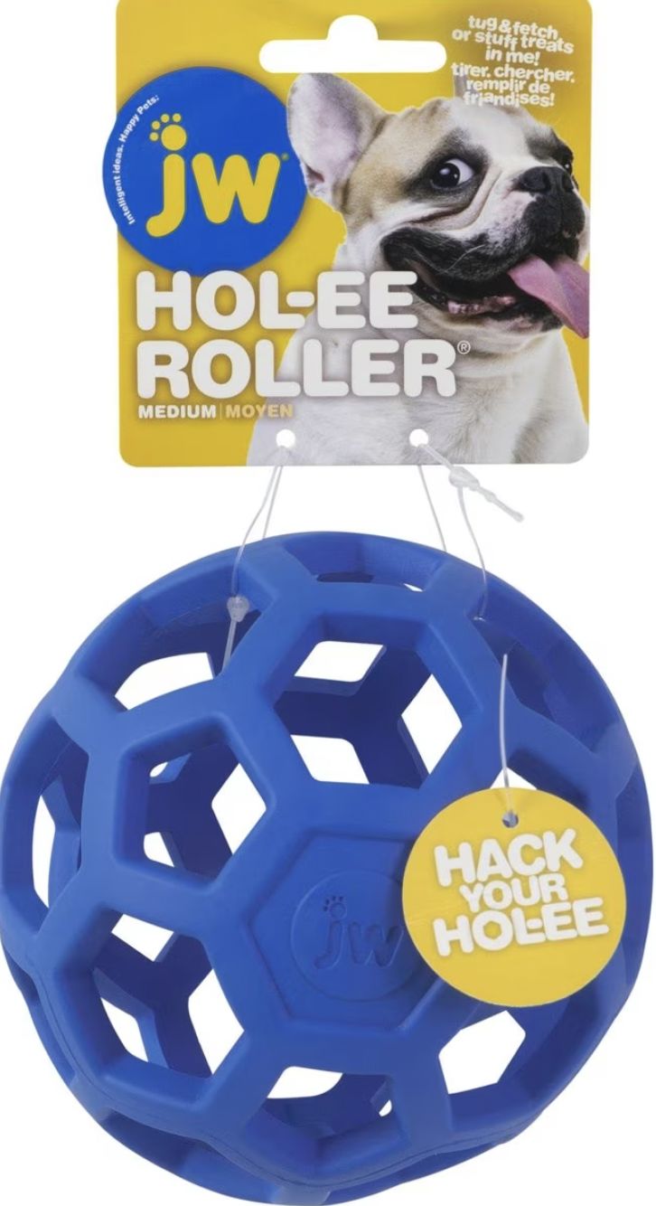 JW Assorted Colors Hol-ee Roller Dog Toy - Medium