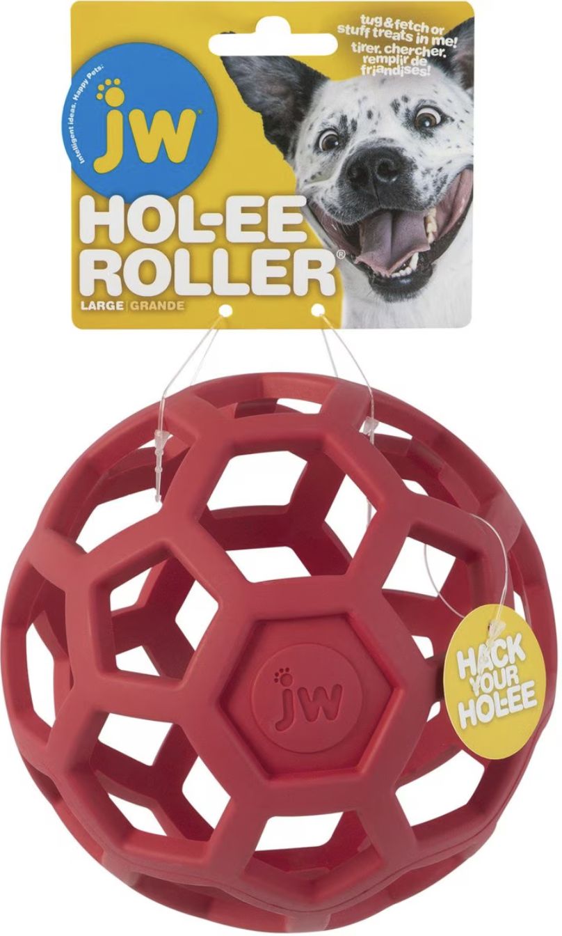 JW Assorted Colors Hol-ee Roller Dog Toy - Large