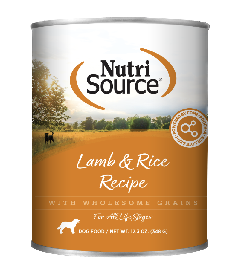 NutriSource Lamb &amp; Rice Recipe Canned Dog Food 12.3 oz