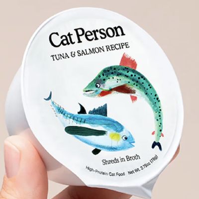 Cat Person Tuna &amp; Salmon Shreds in Broth Recipe Canned Cat Food 2.75oz