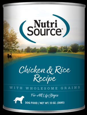 NutriSource Chicken &amp; Rice Recipe Canned Dog Food 13 oz