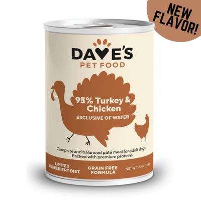 Dave&#39;s Canned Food 95% Turkey and Chicken 12.5oz