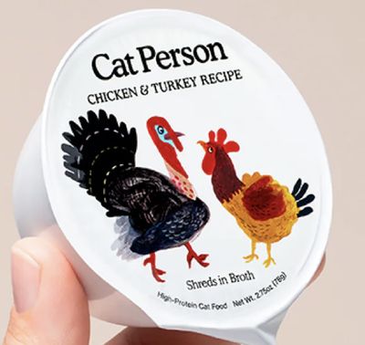 Cat Person Chicken &amp; Turkey Shreds in Broth Recipe Canned Cat Food 2.75oz