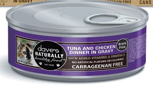 Dave&#39;s Canned Cat Food Tuna &amp; Chicken Dinner in Gravy 5.5oz