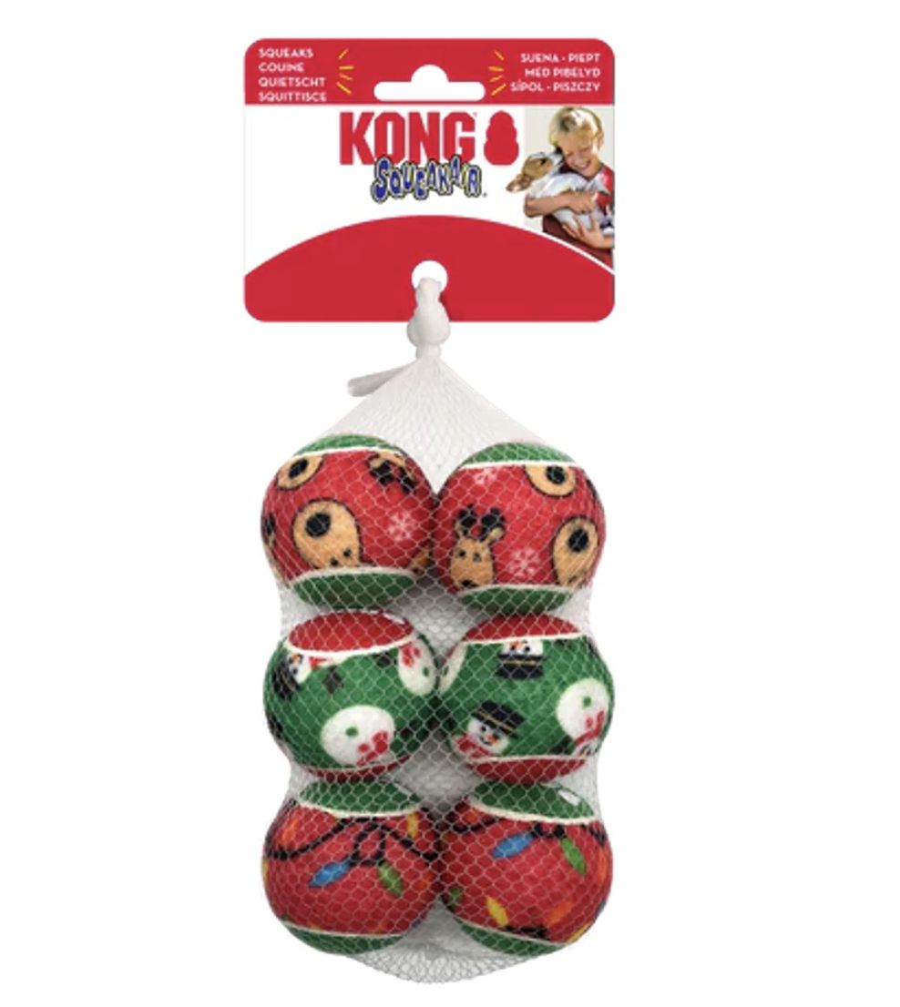 Kong Holiday SqueakAir Balls - Small - 6 pk