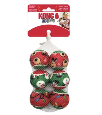 Kong Holiday SqueakAir Balls - Small - 6 pk