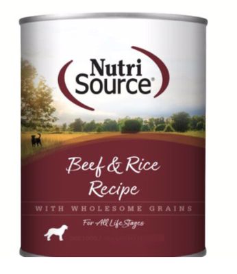 NutriSource Beef and Rice Recipe Canned Dog Food 12.3 oz