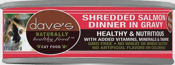 Dave&#39;s Canned Cat Food Shredded Salmon Dinner in Gravy 5.5oz