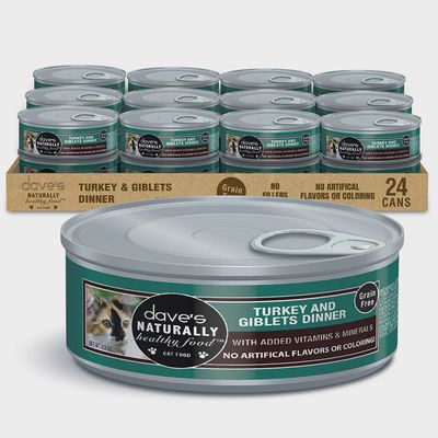 Dave&#39;s Canned Cat Food Turkey and Giblets Dinner 5.5oz