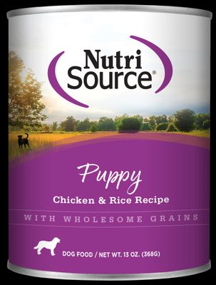 NutriSource Puppy Formula Chicken &amp; Rice Recipe Canned Dog Food 12.3oz