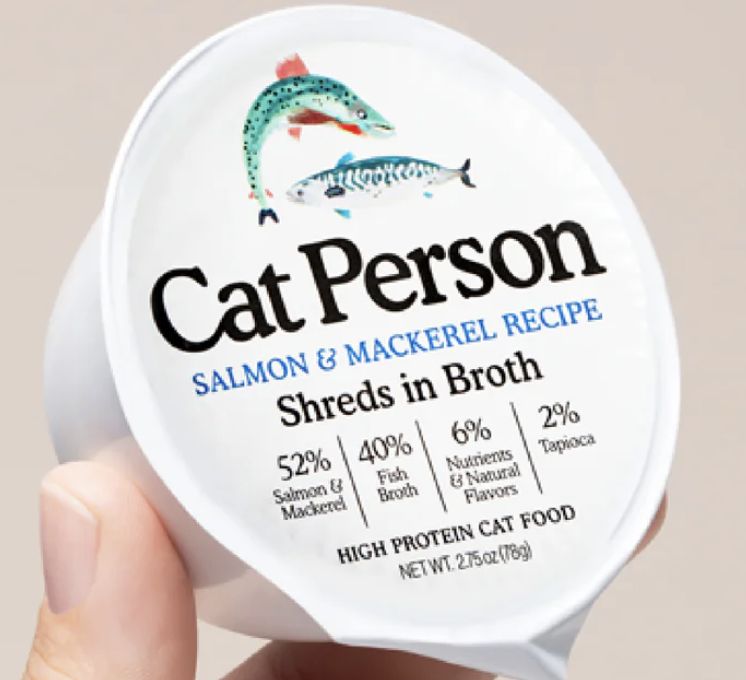 Cat Person Salmon &amp; Mackerel Shreds in Broth Recipe Canned Cat Food 2.75oz
