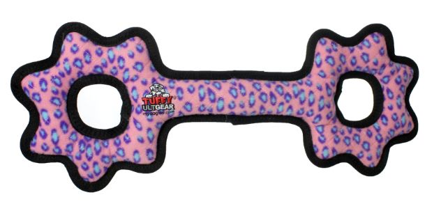 Tuffy Ultimate Tug-O-Gear Durable Dog Toy - Pink Leopard