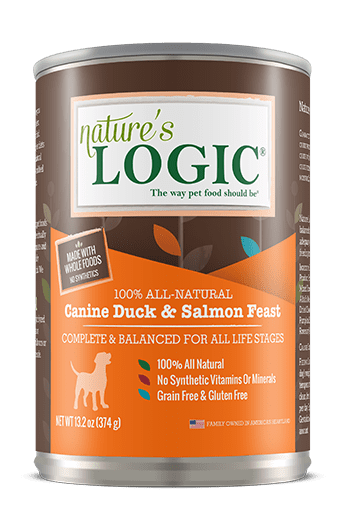 Nature&#39;s Logic Duck &amp; Salmon Feast Canned Dog Food 13.2oz