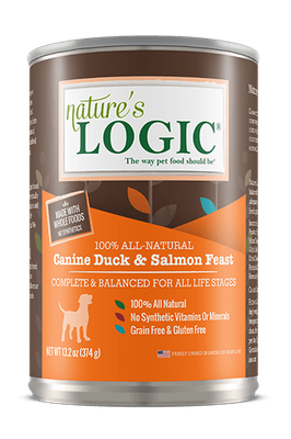 Nature&#39;s Logic Duck &amp; Salmon Feast Canned Dog Food 13.2oz