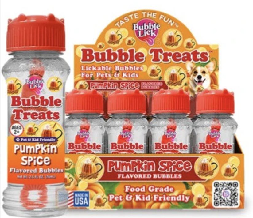 Bubble Lick Flavored Bubbles for Pets and Kids - Pumpkin Spice 2.5oz