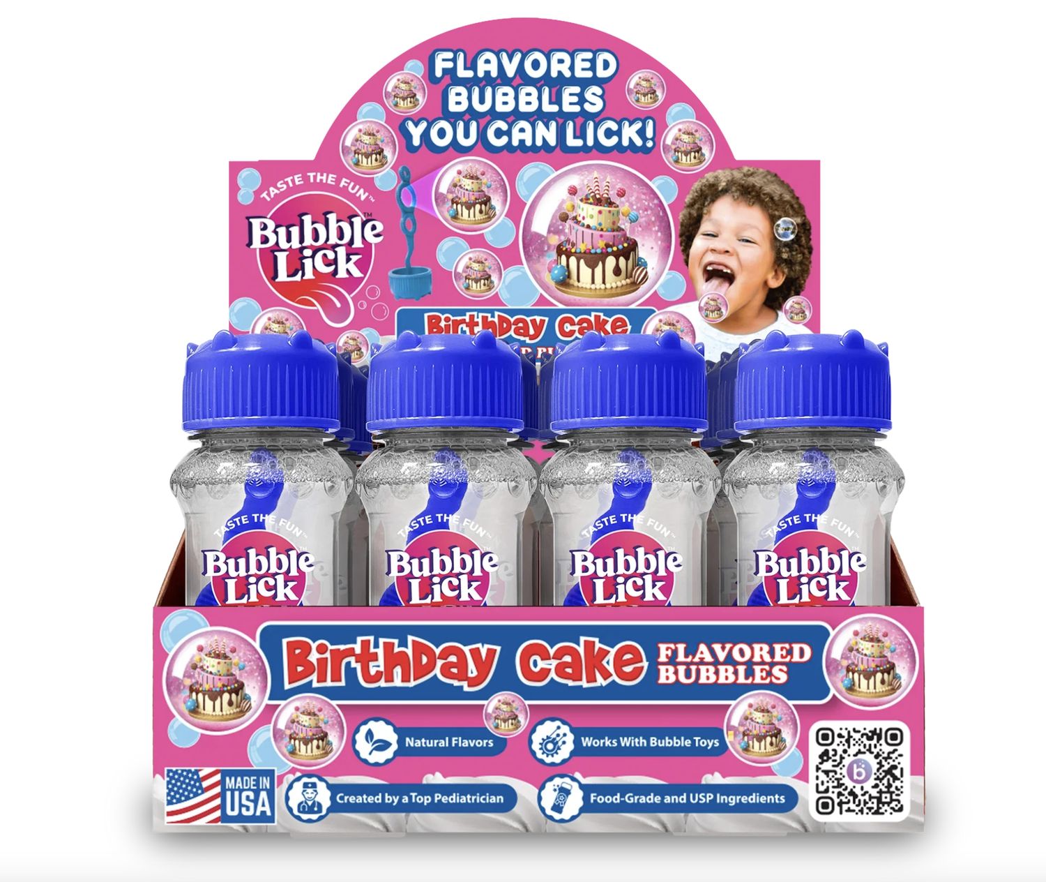 Bubble Lick Flavored Bubbles for Pets and Kids - Birthday Cake 2.5 oz