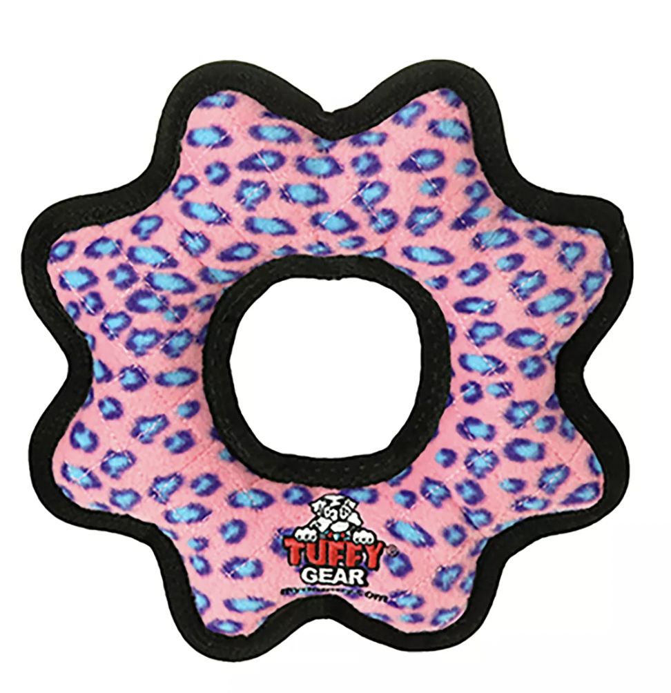 Tuffy Ultimate Gear Ring Durable Dog Toy - Pink Leopard