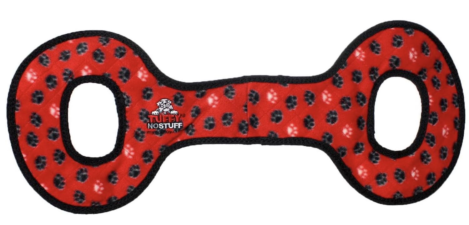 Tuffy Ultimate Tug-O-War Durable Dog Toy - Red Paws