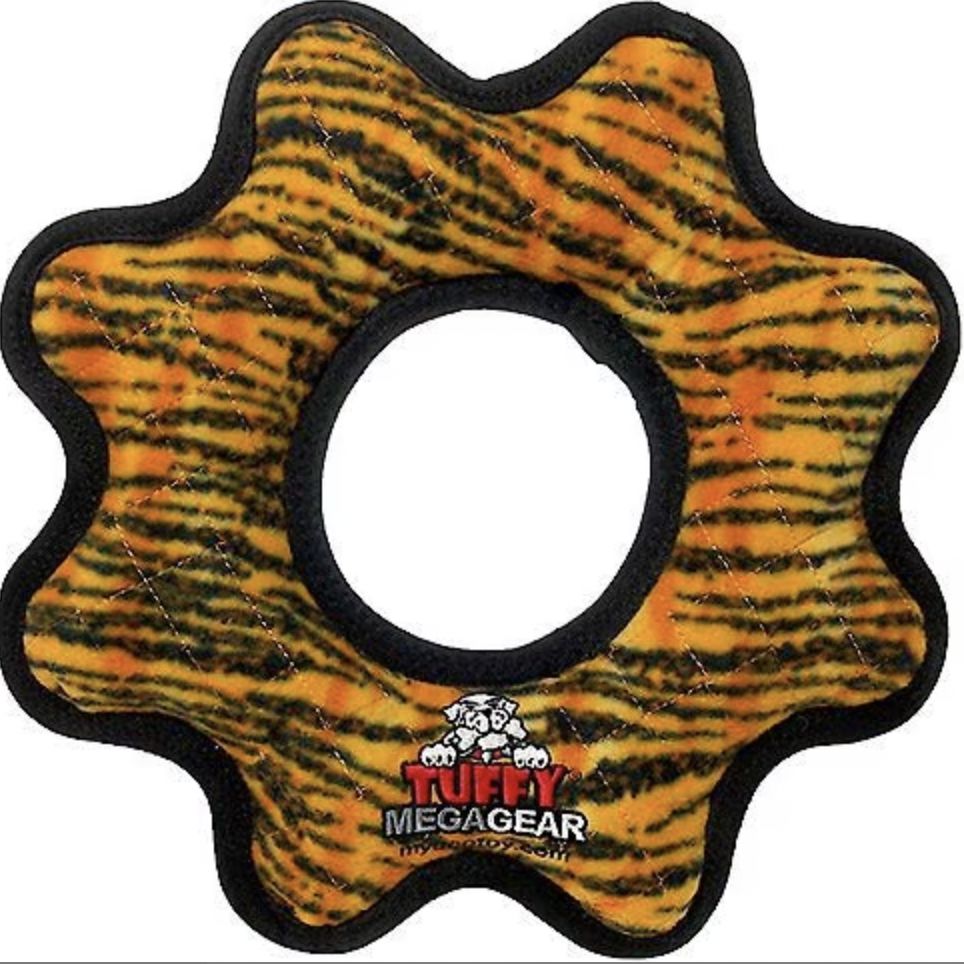 Tuffy Mega Gear Ring Durable Dog Toy - Tiger
