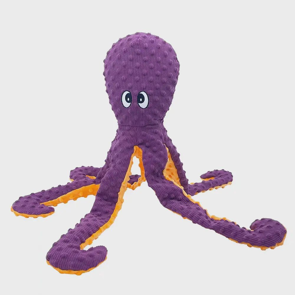 PetLou 26&quot; Dotty Friends Purple Octopus Plush Dog Toy