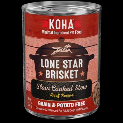 Koha Lone Star Brisket Slow Cooked Stew Beef Recipe Canned Dog Food 12.7oz