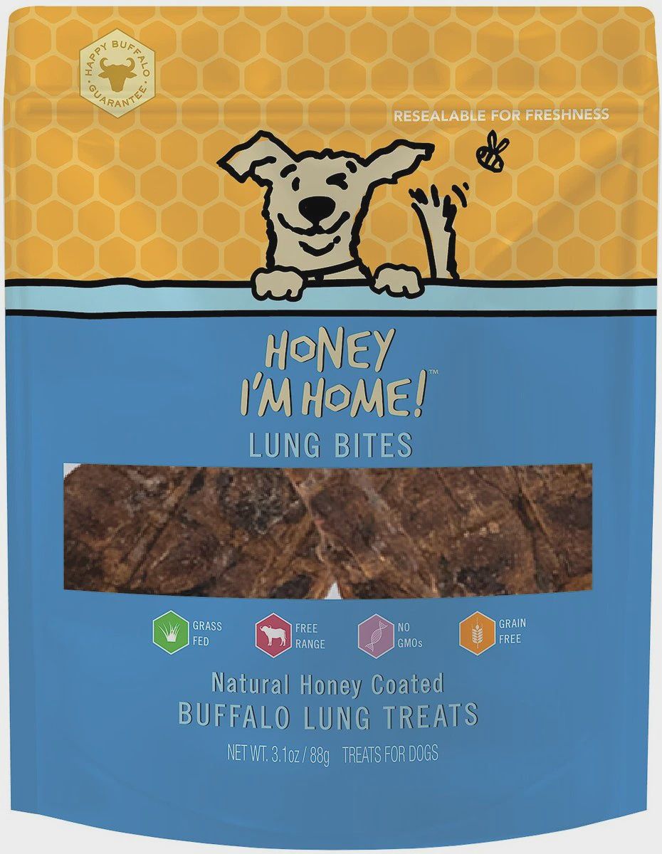 Honey I&#39;m Home Buffalo Lung Bites 3.1oz