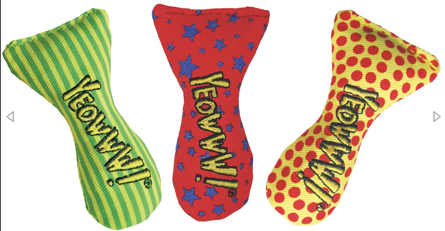 Yeowww! Sardine Stinkies Catnip Cat Toy - Green, Red, or Yellow