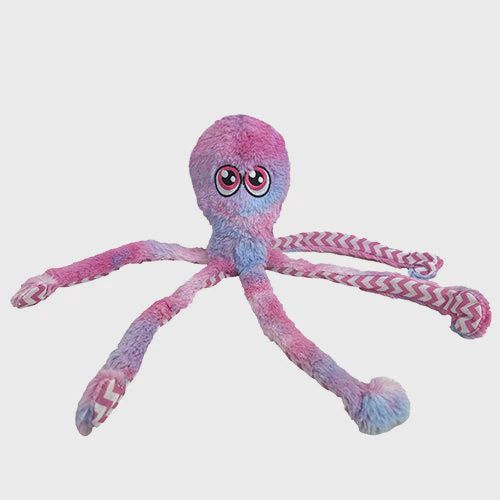 PetLou 16&quot; Pink Tie Dye Octopus Dog Toy