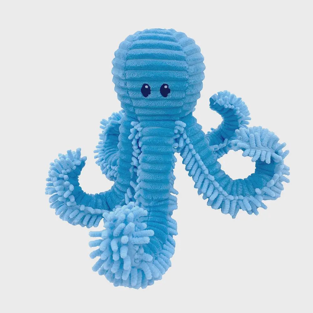 PetLou 14&quot; Blue Bay Octopus Plush Dog Toy
