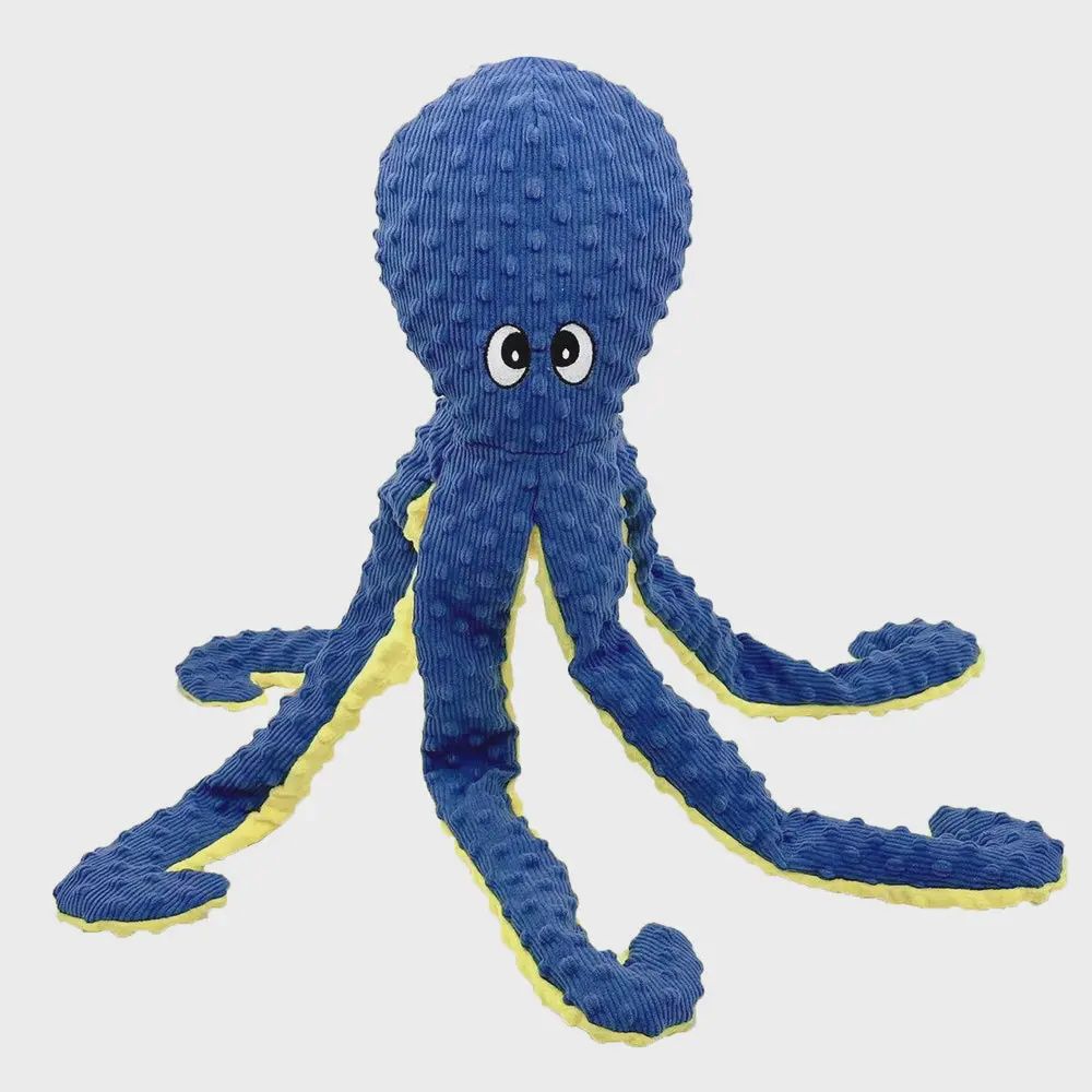 PetLou 26&quot; Dotty Friends Blue Octopus Plush Dog Toy
