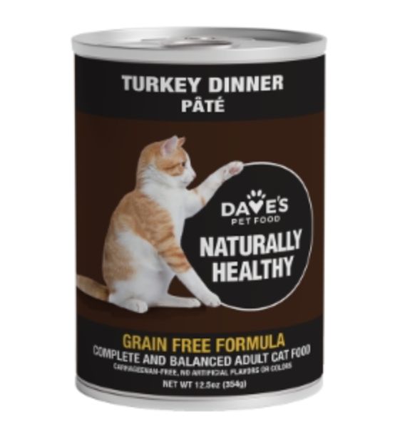Dave&#39;s Canned Cat Food Turkey Dinner Pate 12.5 oz