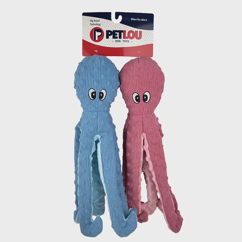 PetLou 16&quot; Dotty Friends Octopus Twin Pack Dog Toys