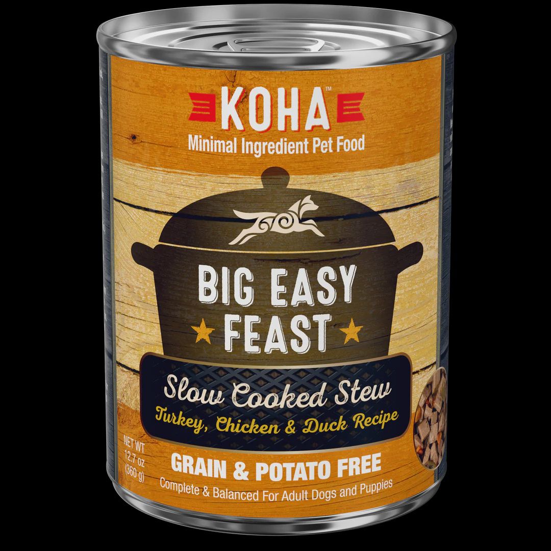 Koha Big Easy Feast Slow Cooked Stew Turkey, Chicken, &amp; Duck Recipe Canned Dog Food 12.7oz