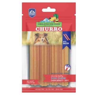 Himalayan Yak Churro with Bacon Dog Chew 4 Count