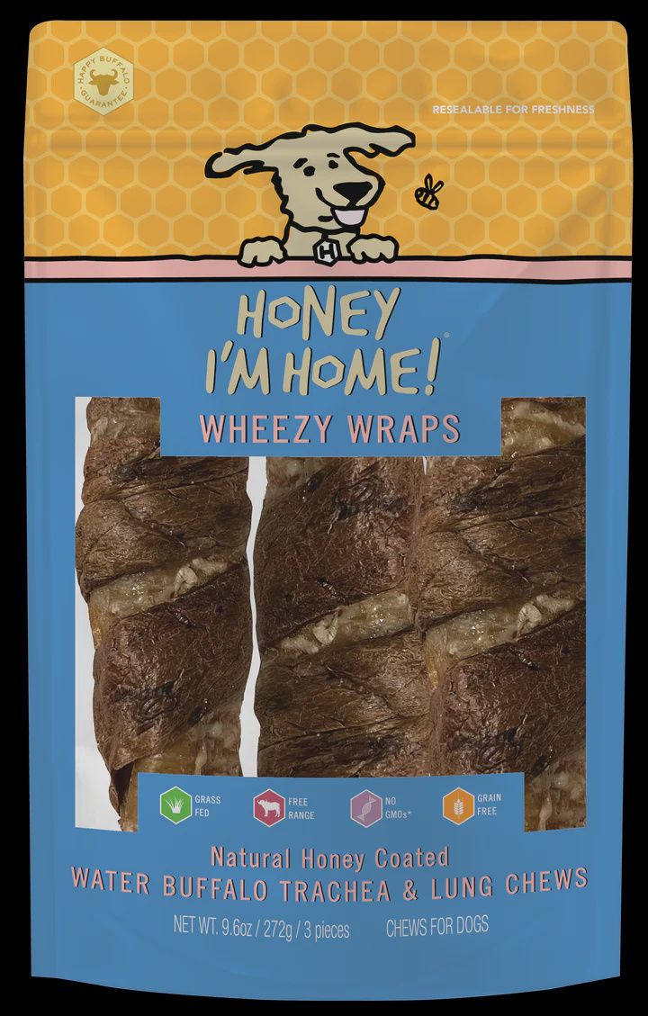 Honey I&#39;m Home 10&quot; Buffalo Trachea Wheezy Wraps 3 Pack