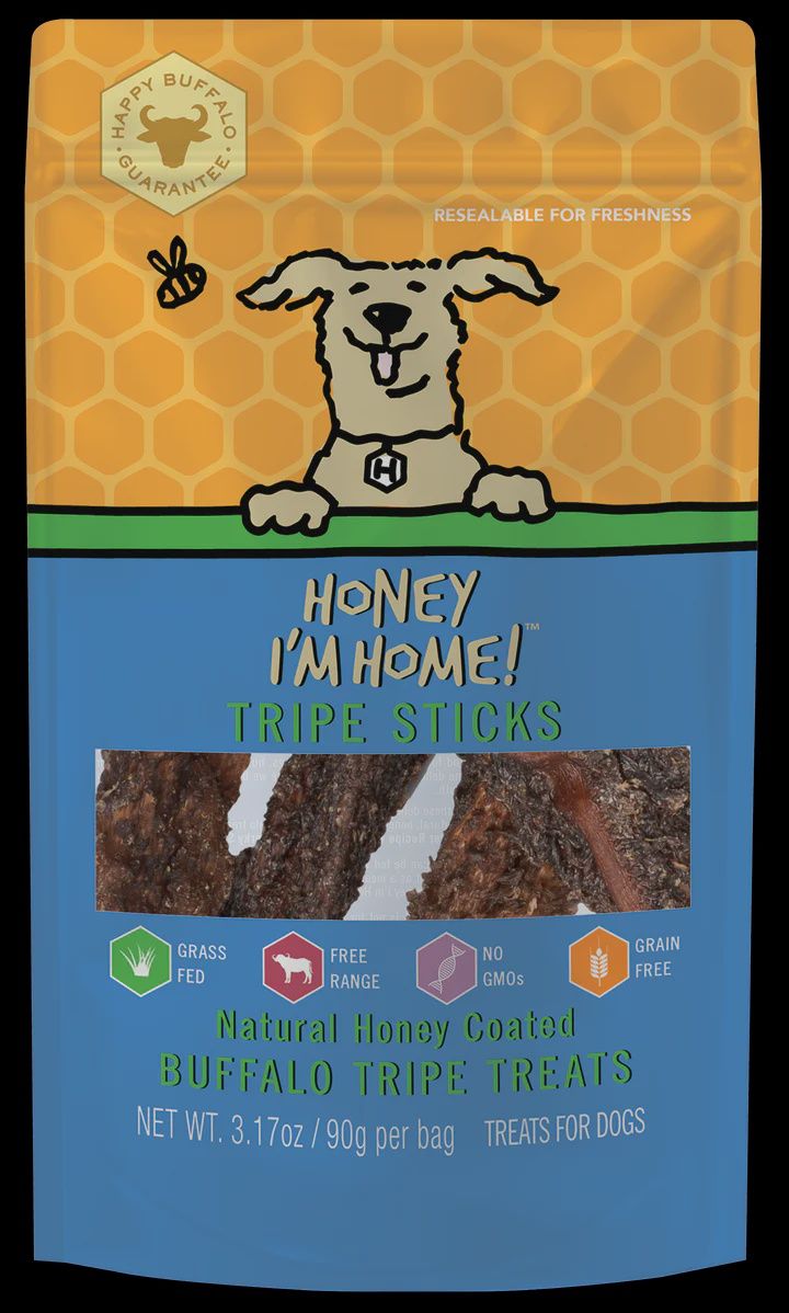 Honey I&#39;m Home Buffalo Tripe Sticks Chews 3.17oz