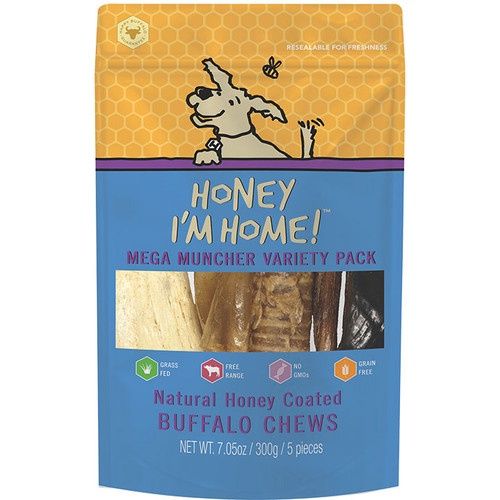 Honey I&#39;m Home Mega Muncher Variety Pack Buffalo Chews 7.05oz