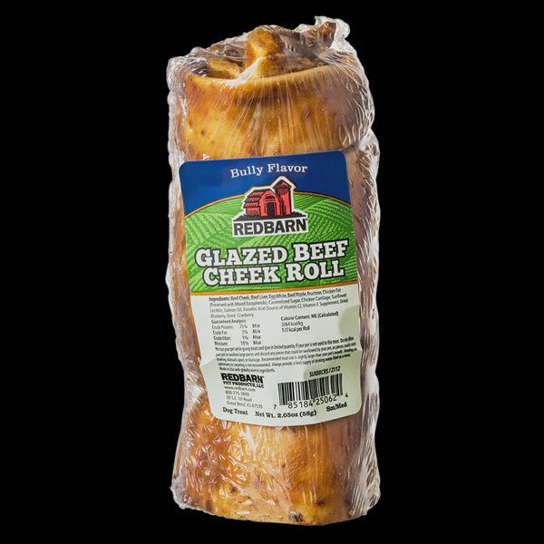 Redbarn Small/Medium Glazed Beef Cheek Roll with Bully Flavor